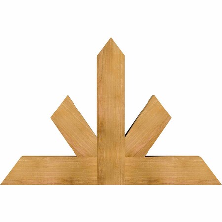 Ekena Millwork Saratoga Rough Sawn Timber Gable Bracket, Western Red Cedar, 48"W x 32"H x 6"D x 6"F, 16/12 Pitch GBW048X32X0606SAR00RWR
